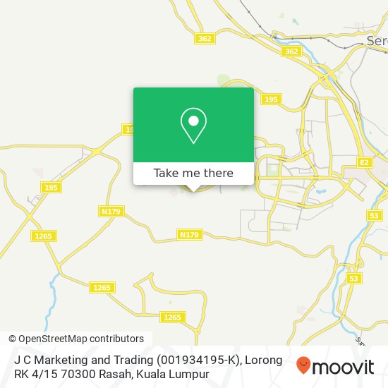J C Marketing and Trading (001934195-K), Lorong RK 4 / 15 70300 Rasah map