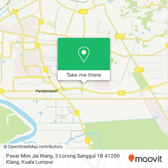 Peta Pasar Mini Jia Wang, 3 Lorong Sanggul 1B 41200 Klang