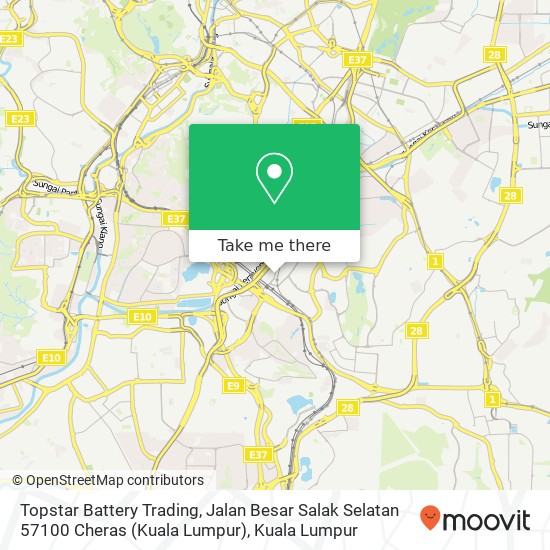 Peta Topstar Battery Trading, Jalan Besar Salak Selatan 57100 Cheras (Kuala Lumpur)