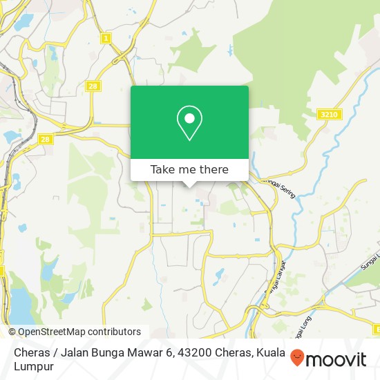 Peta Cheras / Jalan Bunga Mawar 6, 43200 Cheras