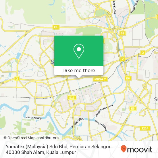 Yamatex (Malaysia) Sdn Bhd, Persiaran Selangor 40000 Shah Alam map