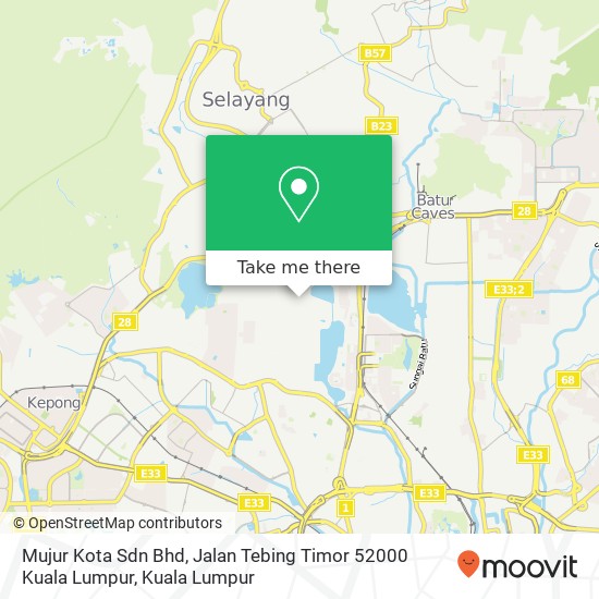 Mujur Kota Sdn Bhd, Jalan Tebing Timor 52000 Kuala Lumpur map