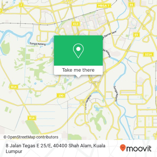 Peta 8 Jalan Tegas E 25 / E, 40400 Shah Alam