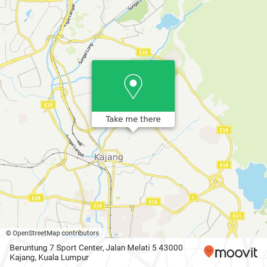Peta Beruntung 7 Sport Center, Jalan Melati 5 43000 Kajang
