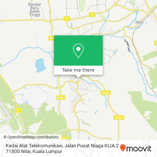Peta Kedai Alat Telekomunikasi, Jalan Pusat Niaga KLIA 2 71800 Nilai