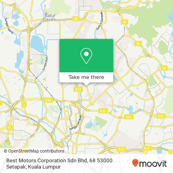Best Motors Corporation Sdn Bhd, 68 53000 Setapak map