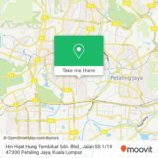 Peta Hin Huat Hung Tembikar Sdn. Bhd., Jalan SS 1 / 19 47300 Petaling Jaya