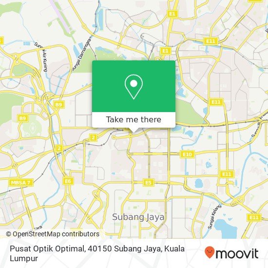 Peta Pusat Optik Optimal, 40150 Subang Jaya