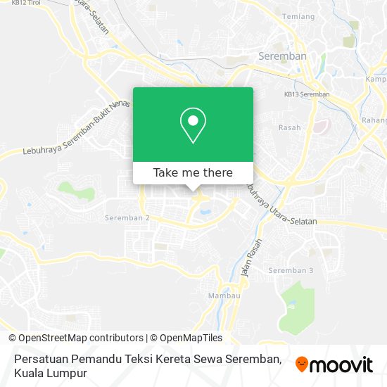 Peta Persatuan Pemandu Teksi Kereta Sewa Seremban
