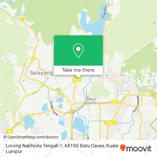 Peta Lorong Nakhoda Tengah 1, 68100 Batu Caves