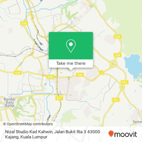 Nizal Studio Kad Kahwin, Jalan Bukit Ria 3 43000 Kajang map