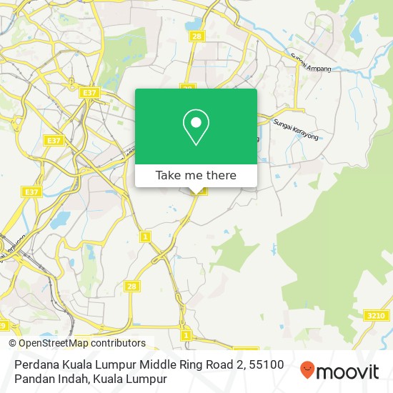 Peta Perdana Kuala Lumpur Middle Ring Road 2, 55100 Pandan Indah