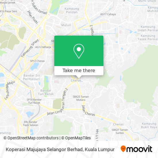 Peta Koperasi Majujaya Selangor Berhad