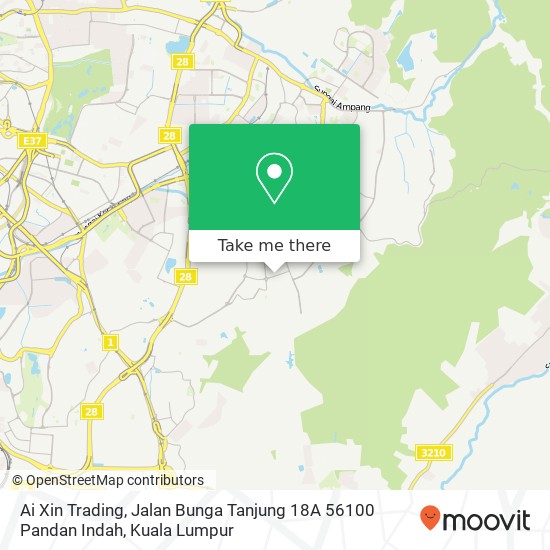 Ai Xin Trading, Jalan Bunga Tanjung 18A 56100 Pandan Indah map