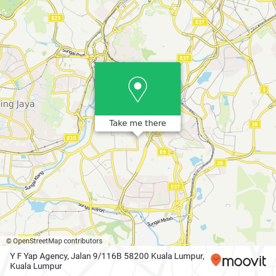 Y F Yap Agency, Jalan 9 / 116B 58200 Kuala Lumpur map
