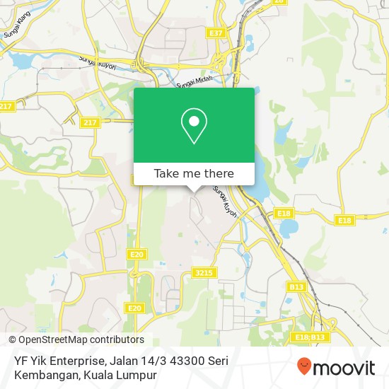 YF Yik Enterprise, Jalan 14 / 3 43300 Seri Kembangan map