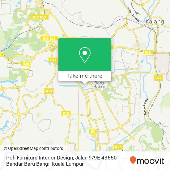 Peta Poh Furniture Interior Design, Jalan 9 / 9E 43650 Bandar Baru Bangi