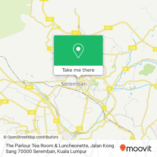 The Parlour Tea Room & Luncheonette, Jalan Kong Sang 70000 Seremban map