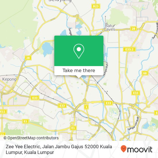 Zee Yee Electric, Jalan Jambu Gajus 52000 Kuala Lumpur map