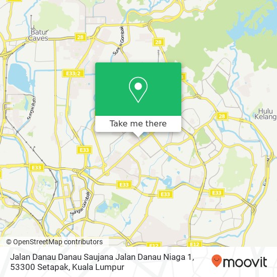 Jalan Danau Danau Saujana Jalan Danau Niaga 1, 53300 Setapak map