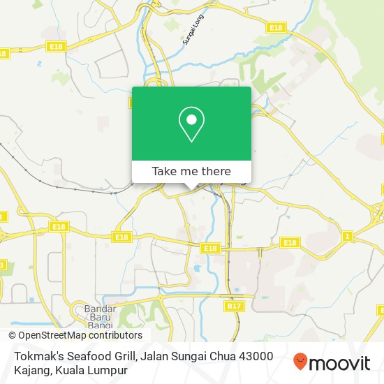 Peta Tokmak's Seafood Grill, Jalan Sungai Chua 43000 Kajang