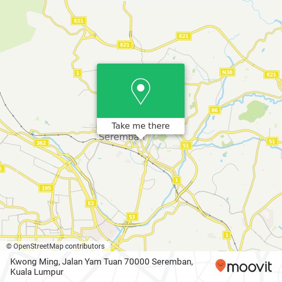 Peta Kwong Ming, Jalan Yam Tuan 70000 Seremban