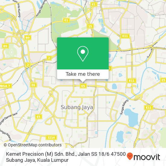 Kemet Precision (M) Sdn. Bhd., Jalan SS 18 / 6 47500 Subang Jaya map
