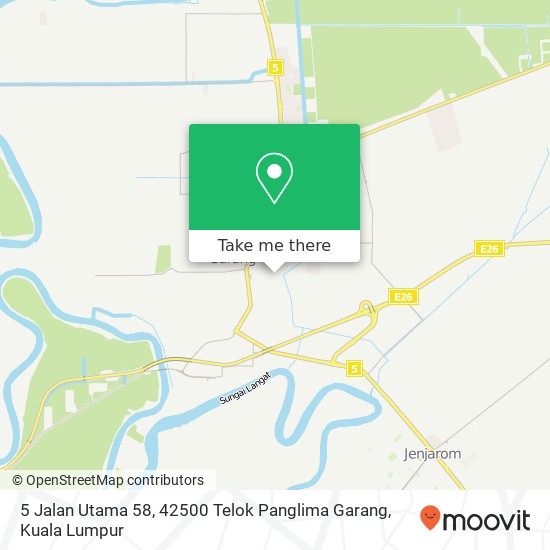 Peta 5 Jalan Utama 58, 42500 Telok Panglima Garang