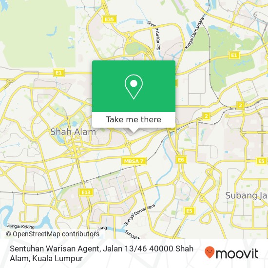 Sentuhan Warisan Agent, Jalan 13 / 46 40000 Shah Alam map