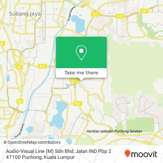 Audio-Visual Line (M) Sdn Bhd, Jalan IND Pbp 2 47100 Puchong map