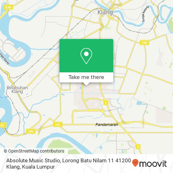 Peta Absolute Music Studio, Lorong Batu Nilam 11 41200 Klang