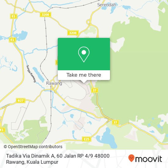 Peta Tadika Via Dinamik A, 60 Jalan RP 4 / 9 48000 Rawang