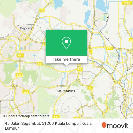 Peta 45 Jalan Segambut, 51200 Kuala Lumpur