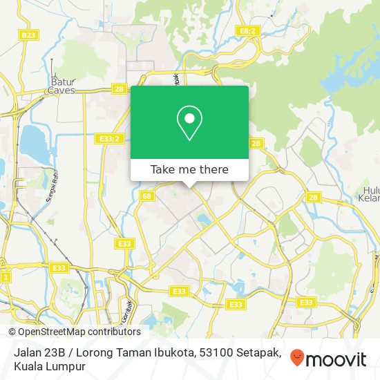 Peta Jalan 23B / Lorong Taman Ibukota, 53100 Setapak