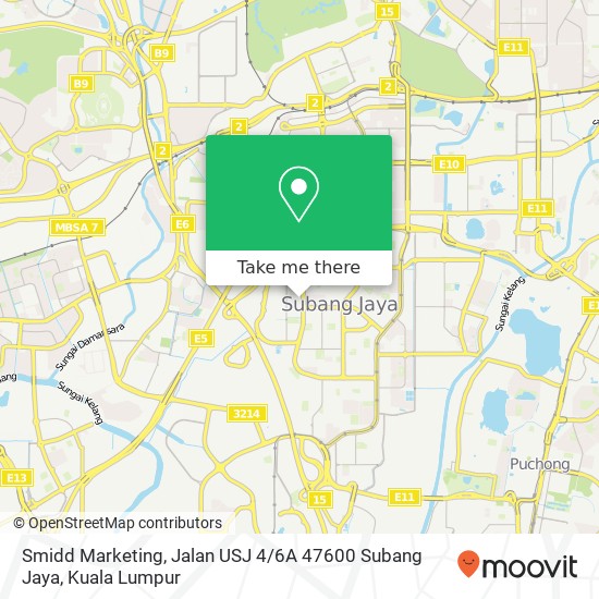 Peta Smidd Marketing, Jalan USJ 4 / 6A 47600 Subang Jaya