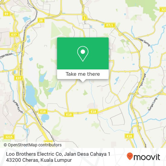 Loo Brothers Electric Co, Jalan Desa Cahaya 1 43200 Cheras map