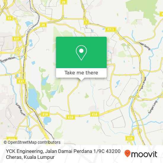 YCK Engineering, Jalan Damai Perdana 1 / 9C 43200 Cheras map