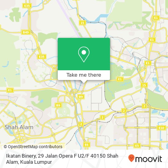 Peta Ikatan Binery, 29 Jalan Opera F U2 / F 40150 Shah Alam