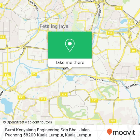 Bumi Kenyalang Engineering Sdn.Bhd., Jalan Puchong 58200 Kuala Lumpur map