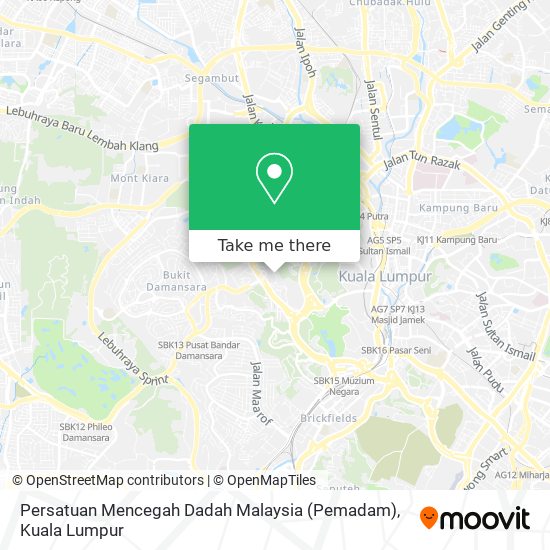 Peta Persatuan Mencegah Dadah Malaysia (Pemadam)