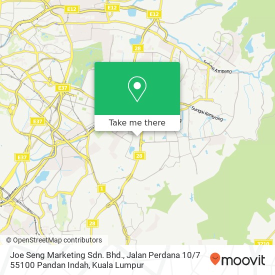 Joe Seng Marketing Sdn. Bhd., Jalan Perdana 10 / 7 55100 Pandan Indah map