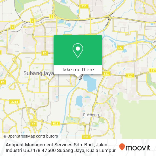 Antipest Management Services Sdn. Bhd., Jalan Industri USJ 1 / 8 47600 Subang Jaya map