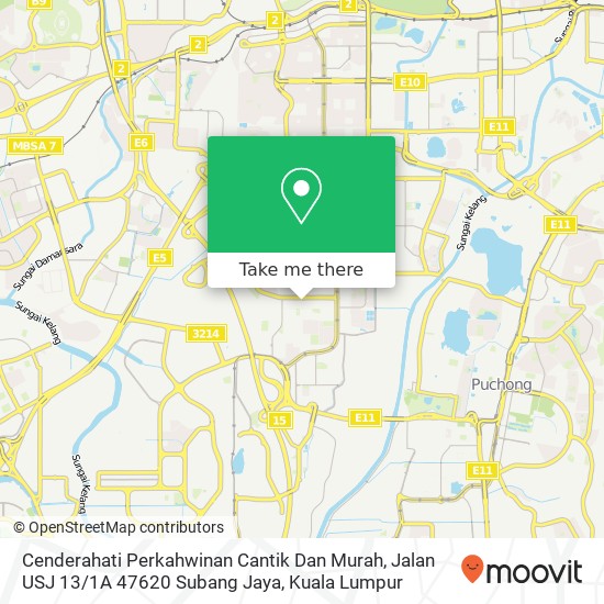 Cenderahati Perkahwinan Cantik Dan Murah, Jalan USJ 13 / 1A 47620 Subang Jaya map