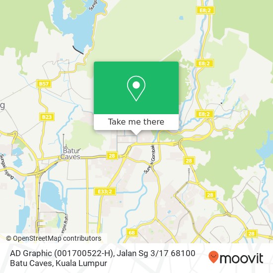 AD Graphic (001700522-H), Jalan Sg 3 / 17 68100 Batu Caves map