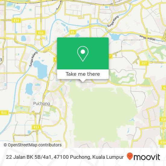 Peta 22 Jalan BK 5B / 4a1, 47100 Puchong