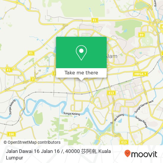 Peta Jalan Dawai 16 Jalan 16 /, 40000 莎阿南