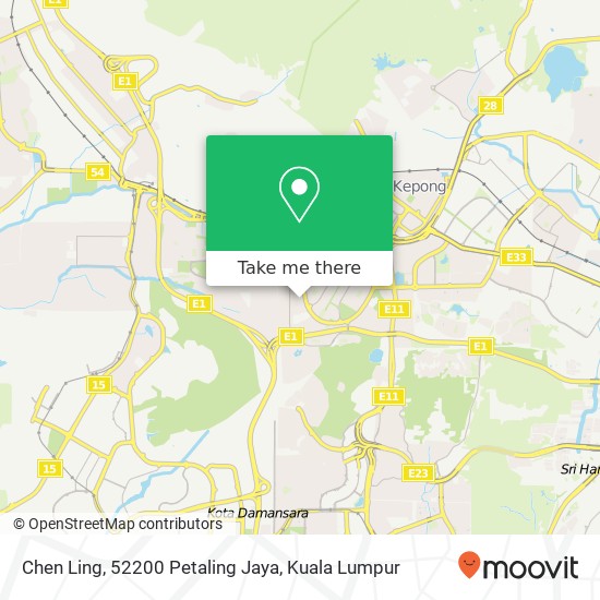 Chen Ling, 52200 Petaling Jaya map