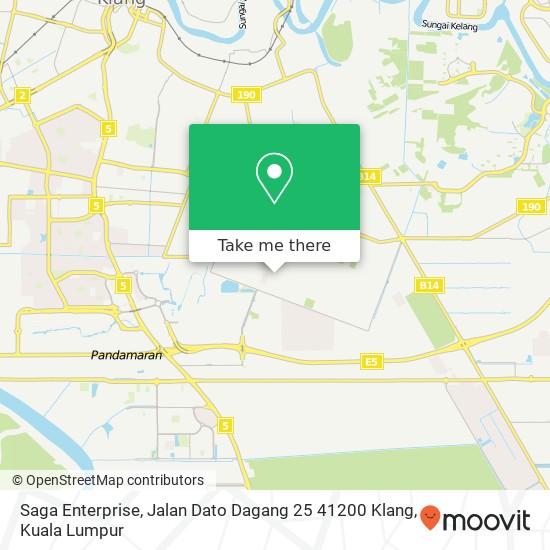 Peta Saga Enterprise, Jalan Dato Dagang 25 41200 Klang