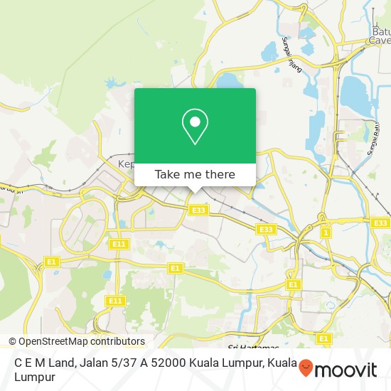 Peta C E M Land, Jalan 5 / 37 A 52000 Kuala Lumpur