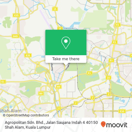Agropolitan Sdn. Bhd., Jalan Saujana Indah 4 40150 Shah Alam map